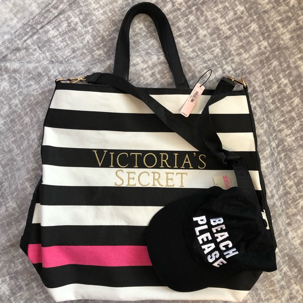 Victoria Secret Beach tote and Beach hat
